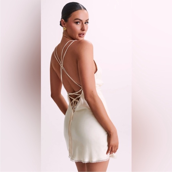 Meshki Cream Amiri lace detail mini dress - Picture 4 of 5